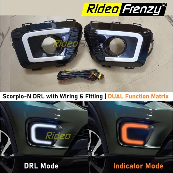 Buy Mahindra Scorpio N DRL Day Time Running Lights | Matrix Moving Turn Indicator Signal | OEM Fitting