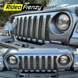 Mahindra THAR Wrangler Style Grill Galaxy Grey Color