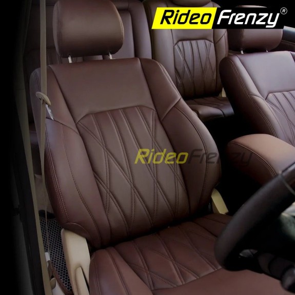Buy Innova Hycross Luxury Choco Brown Seat Covers | Signature Collection | Imported Silky Nappa