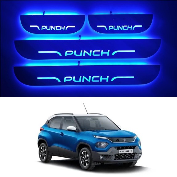 Buy Tata Punch 3D Power LED Illuminated Sill/Scuff Plates online India| Anti-Rust Running Protection