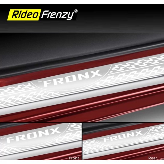 Buy Maruti Fronx Scuff Sill Plates Stainless Steel online India | Anti-Rust Running Protection