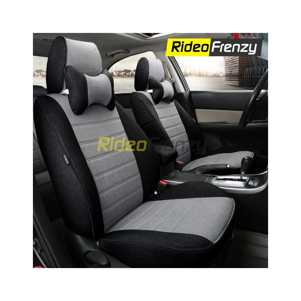 Buy Polsi Premium Jute Car Seat Covers in Grey & Black Color online India