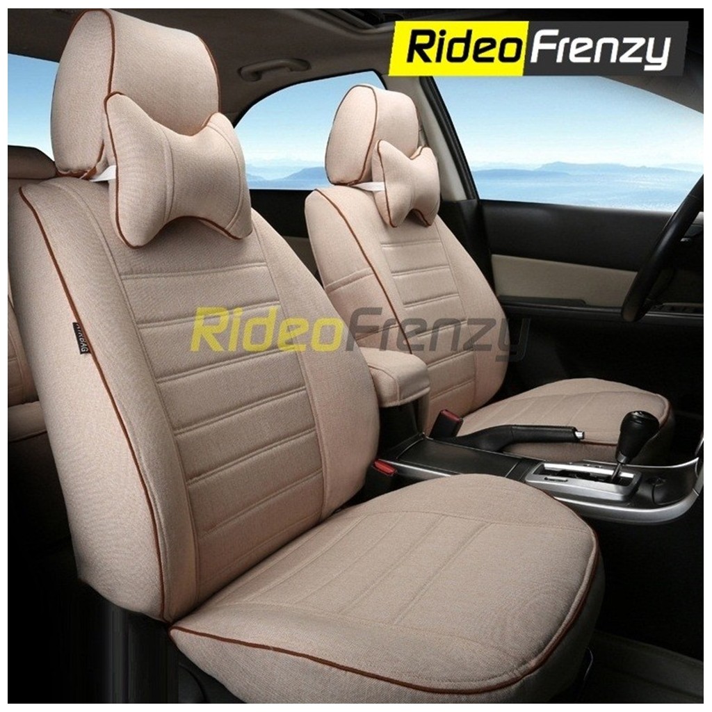Buy Polsi Full Beige Jute Car Seat Covers | Summer Friendly (Non Heating & Breathable)