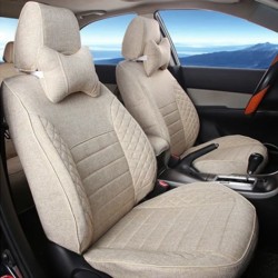 Buy Fresho Full Beige Jute Car Seat Covers | Breathable Summer Friendly (Non Heating)