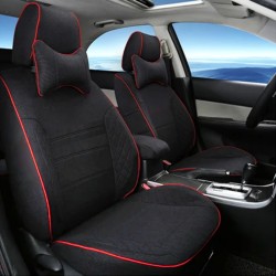 Buy Fresho Black & Red Jute Car Seat Covers  Online India| Breathable Summer Friendly