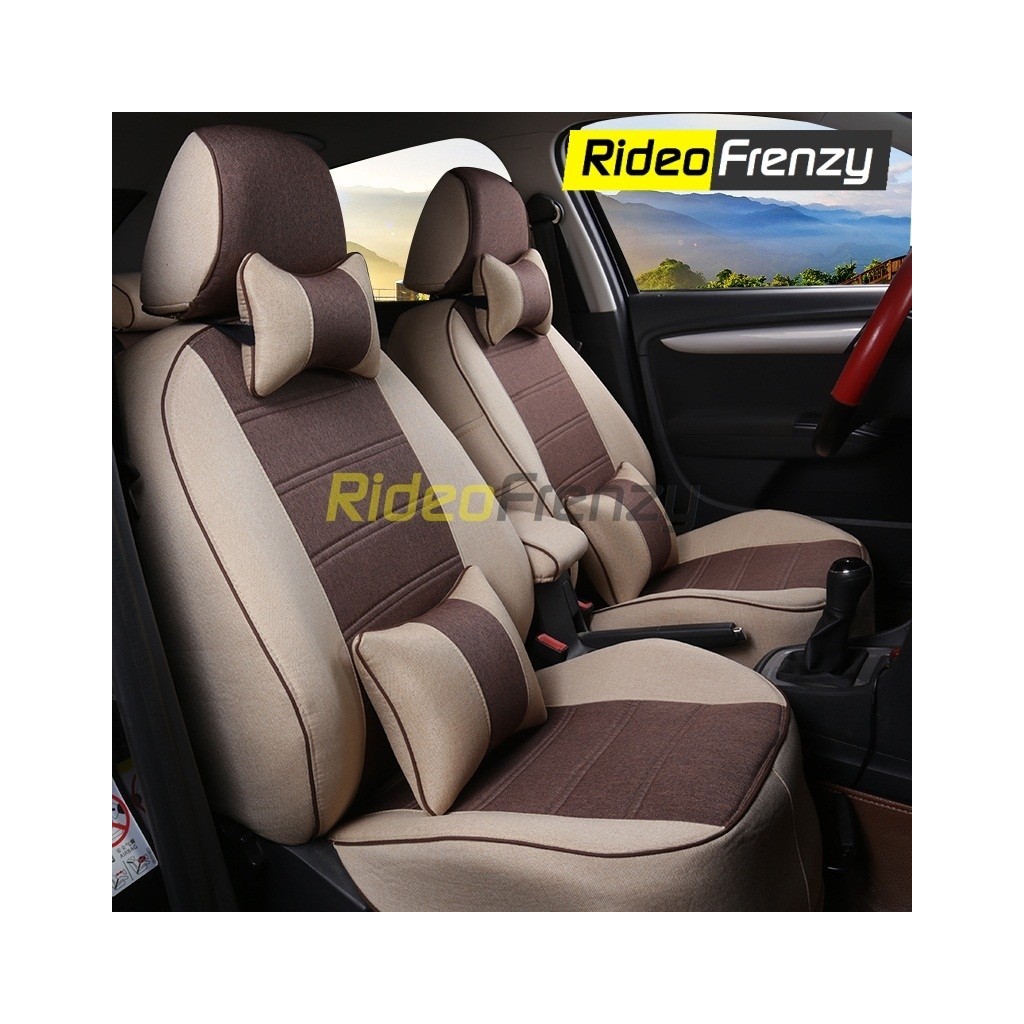 Buy Elegance Jute Car Seat Covers in Beige & Brown | Breathable Summer Friendly (Non Heating)