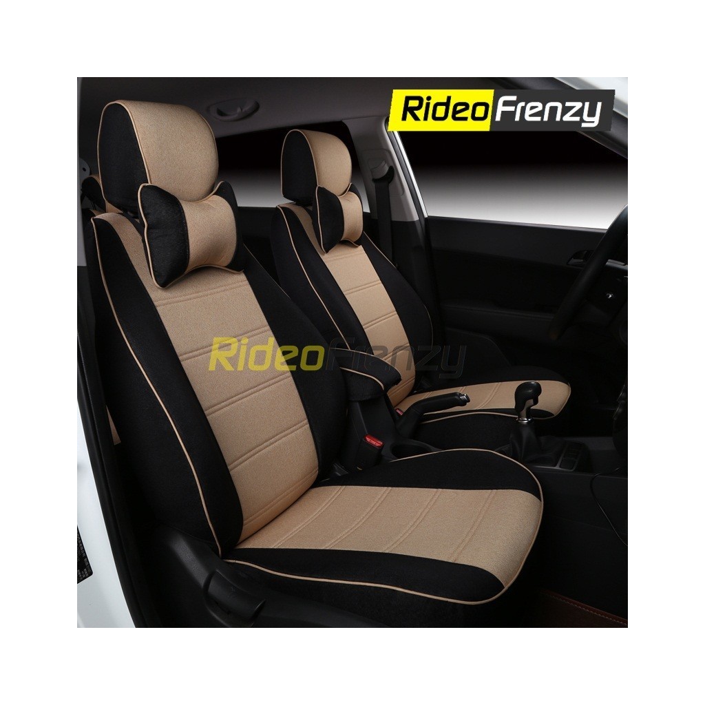 Buy Elegance Jute Car Seat Covers in Black & Beige | Breathable Summer Friendly (Non Heating)