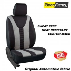 Theist Sweatproof Fabric Car Seat Covers in Black & Grey Color