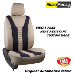 Buy Theist Sweatproof Fabric Car Seat Covers in Beige & Black Color online India