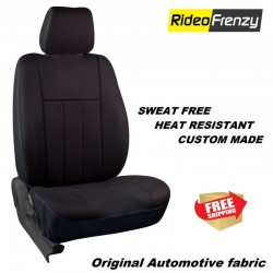 Buy Premium Black Fabric Car Seat Covers online India | Sweat-Free & Breathable