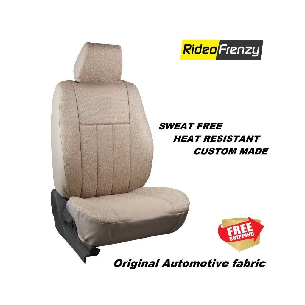 Buy Premium Beige Fabric Car Seat Covers online India | Sweat-Free & Breathable
