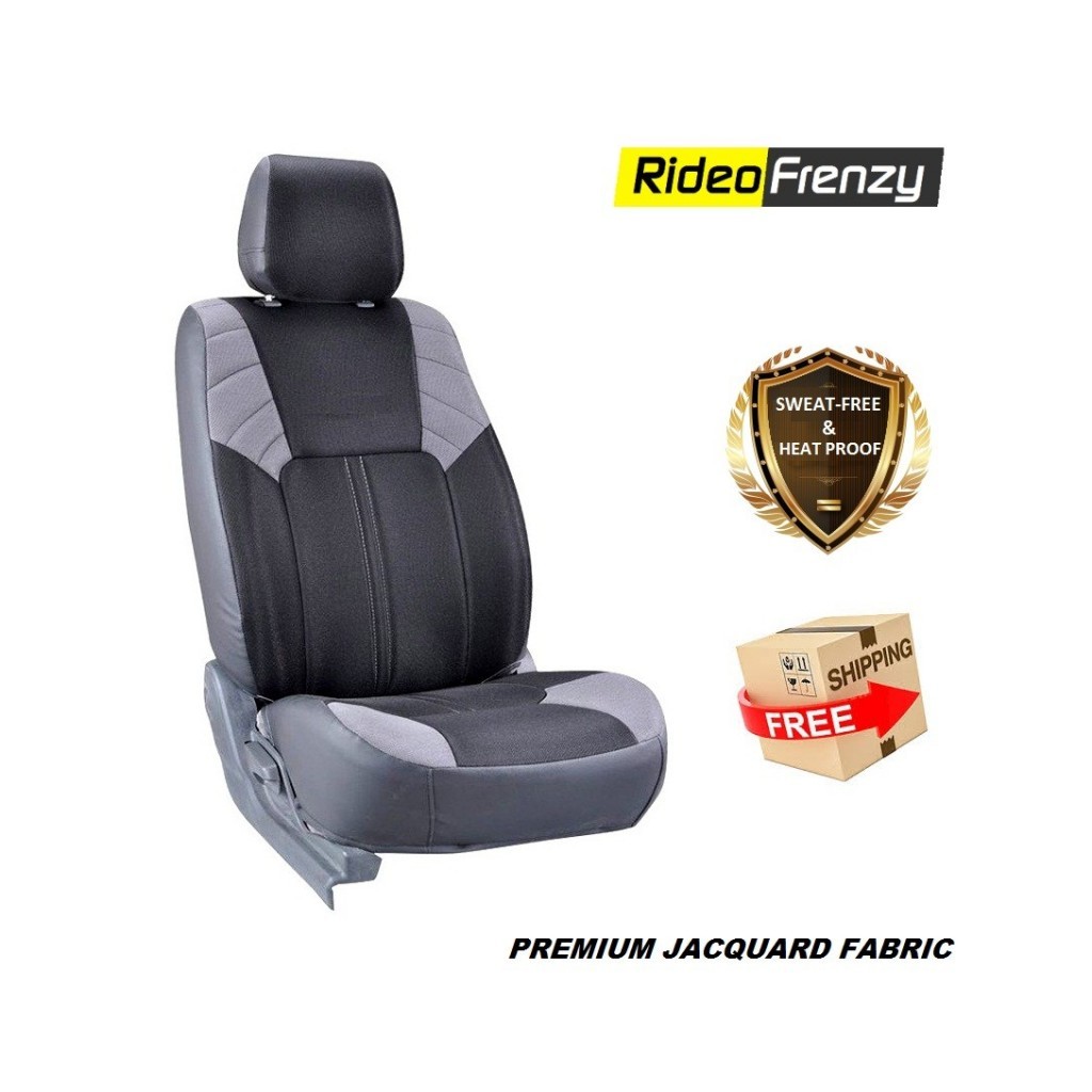 Buy Snug Fit Black & Grey Fabric Car Seat Covers online India at RideoFrenzy