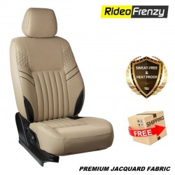 RideoFrenzy Beige & Black Fabric Car Seat Covers online India at lowest price | Sweat-Free & Breathable