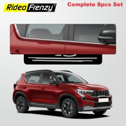 Buy New Kia Sonet Facelift Lower Window Garnish Online at RideoFrenzy | Stainless Steel | 8 Pcs Set