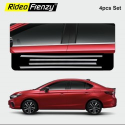 Buy Honda City (2020-2024) Chrome Lower Window Garnish online at RideoFrenzy