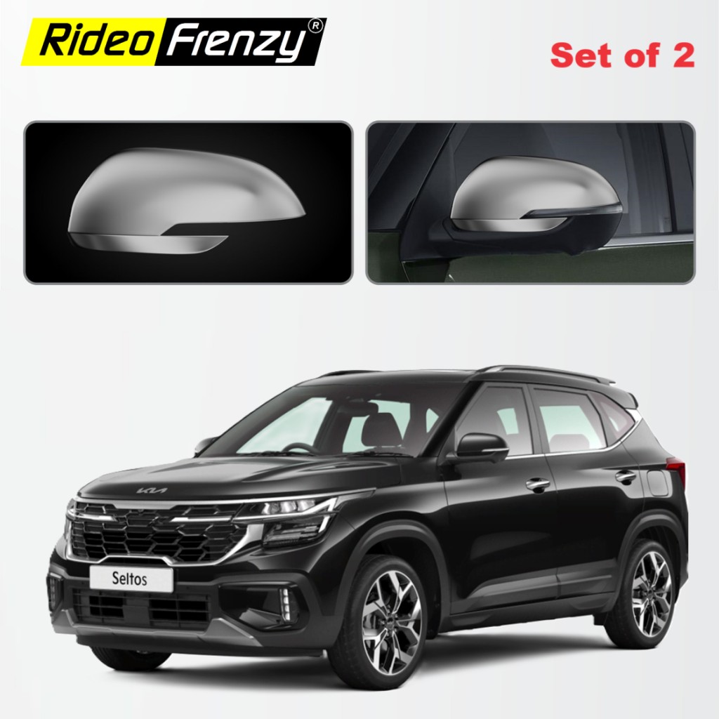 Buy Kia Seltos (2023-2024) Facelift Side Mirror Chrome Covers online RideoFrenzy