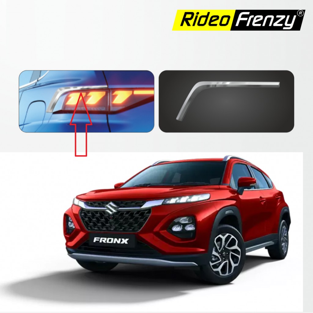 Buy Maruti Fronx Tail Light Chrome Garnish Covers online at RideoFrenzy