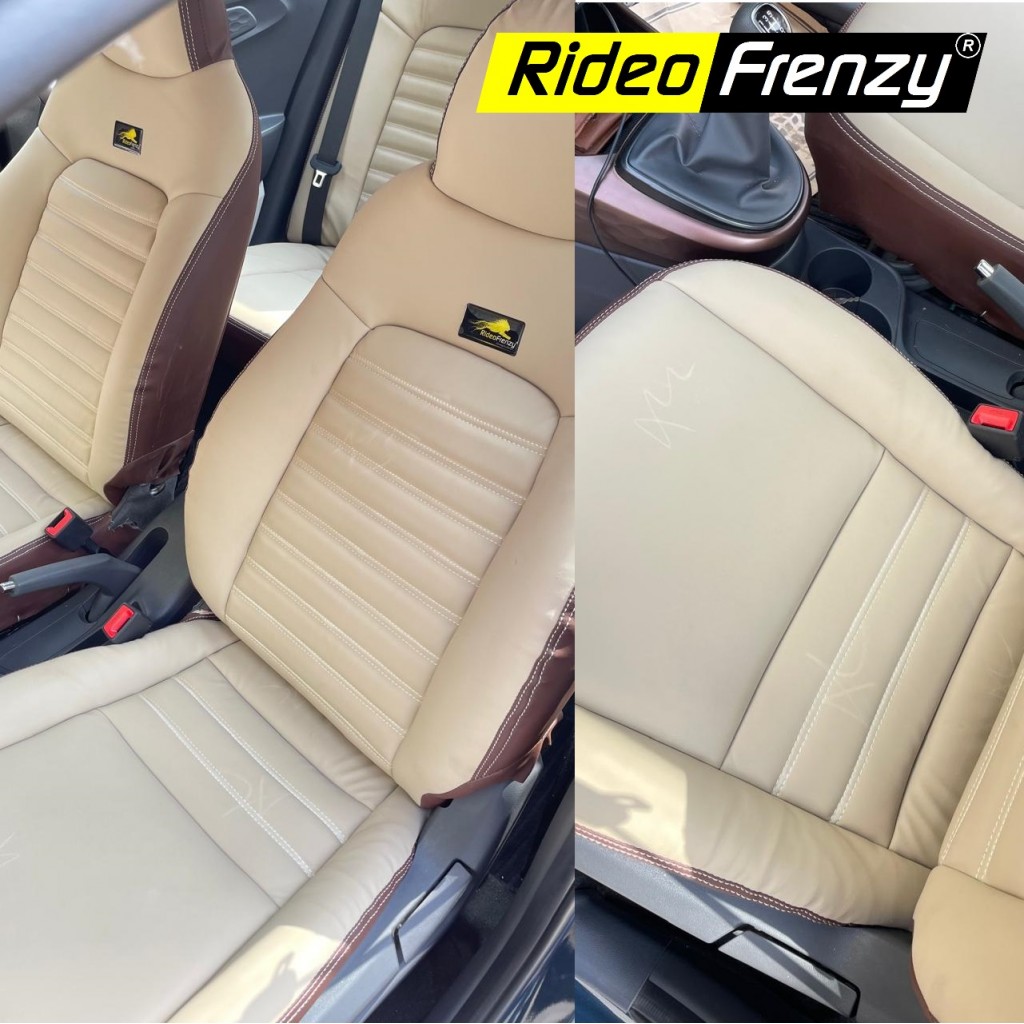 Buy Luxury Light Beige & Coffee Seat Covers for Hyundai Aura online India