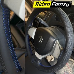 Buy RideoFrenzy Black & Blue Steering Wheel Covers online India