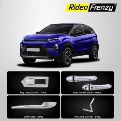 Buy New Tata Nexon Facelift Chrome Accessories Combo Garnish online India at RideoFrenzy