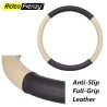 Easy Fit Black and Beige Car Steering Wheel Cover