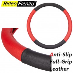 Easy Fit Red and Black Car Steering Wheel Cover