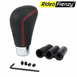 Buy Premium Black-Red Leather Gear Shift Knob online India