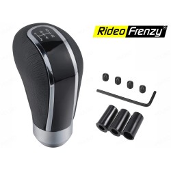 Premium Black Chrome Leather Gear Shift Knob