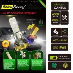 RideoFrenzy LED Headlight Bulbs for New Gen Swift 2024 (120W 12000 Lumens) 6500K White | IP68 Waterproof
