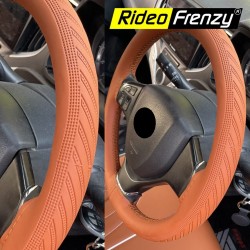 Luxury Rust-Tan Steering Wheel Covers | Pure Microfiber Nappa Leather