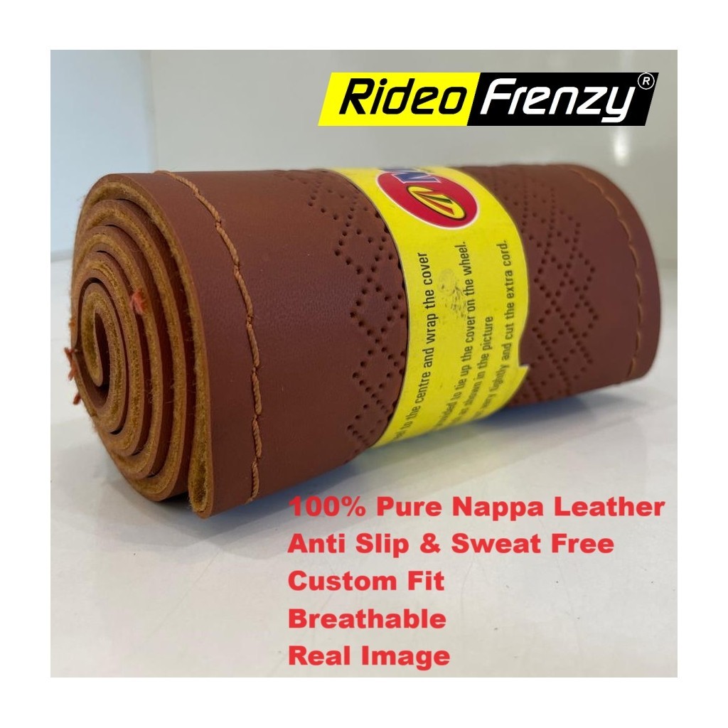 Buy Coffee Brown Steering Wheel Covers online | RideoFrenzy