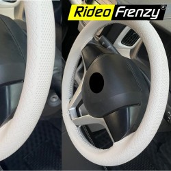 Buy Premium Light Grey Steering Wheel Covers online | RideoFrenzy