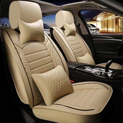 Buy Premium Beige Nappa Leather Car Seat Covers | Custom Made by RideoFrenzy