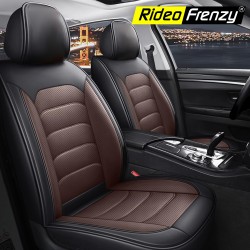 Buy RideoFrenzy Luxury Coffee & Black Nappa Leather Seat Covers | Breathable & Ventilated