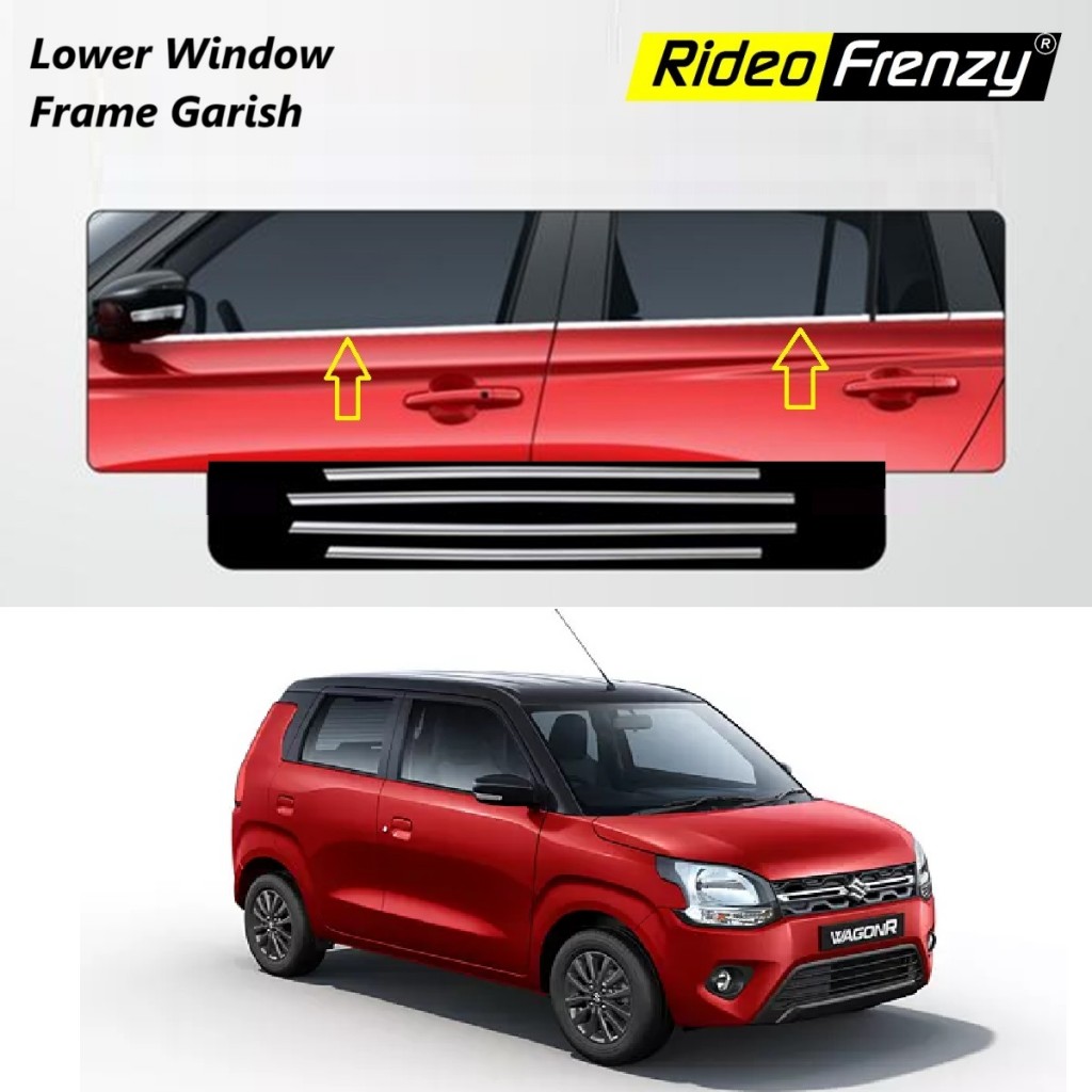 Buy Maruti WagonR (2019-2025) Lower Window Chrome Garnish | RideoFrenzy