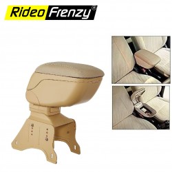 Universal Beige Armrest Console for Cars | ABS Quality Premium Leather