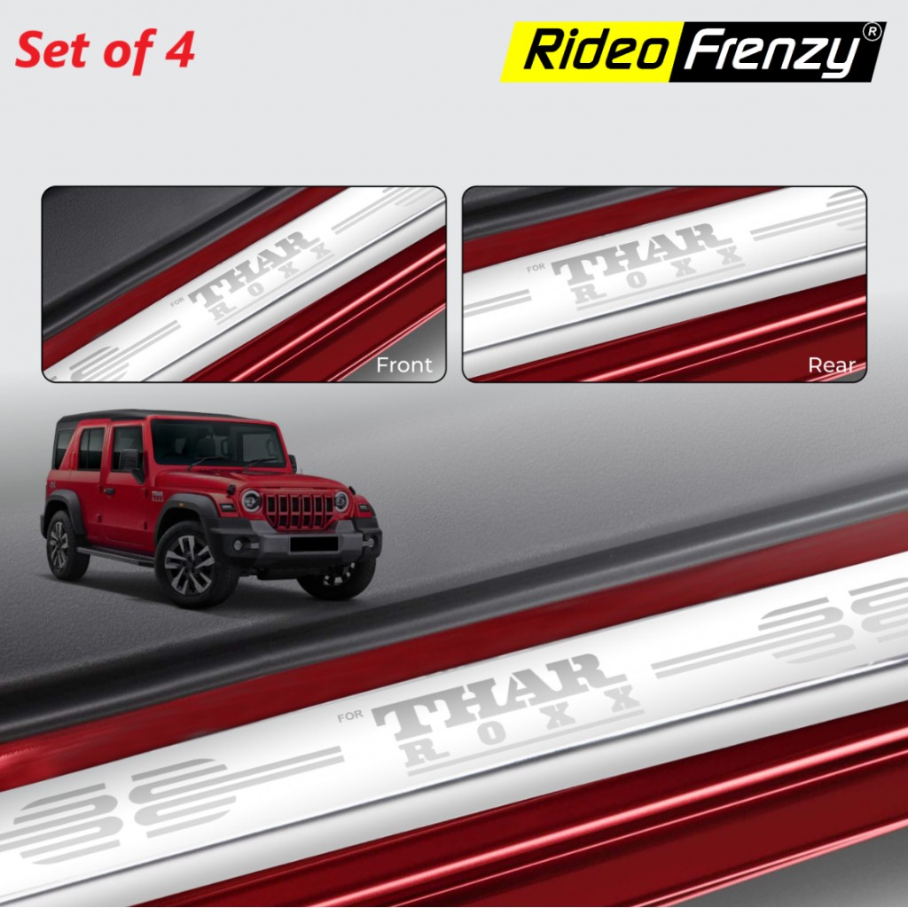 Buy Mahindra Thar Roxx Scuff Sill Plates Stainless Steel online | RideoFrenzy