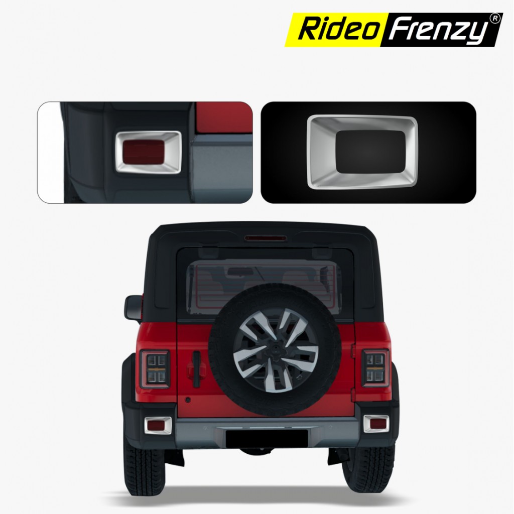 Buy Mahindra Thar Roxx Rear Reflector Chrome Garnish | RideoFrenzy