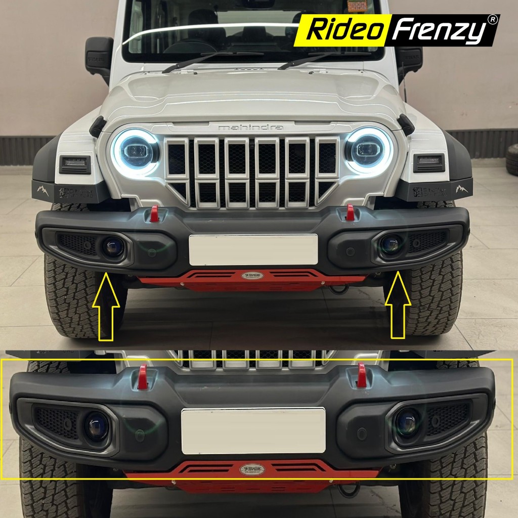 Buy Mahindra Thar Roxx Wrangler Style Bumper online India | RideoFrenzy