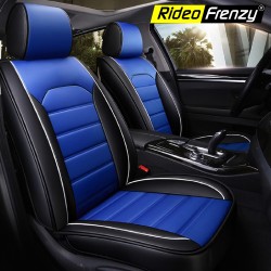 Buy RideoFrenzy LEO Blue & Black Nappa Leather Seat Covers online India