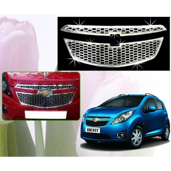 Buy Premium Glossy Chevrolet Beat Front Chrome Grill at low prices-RideoFrenzy
