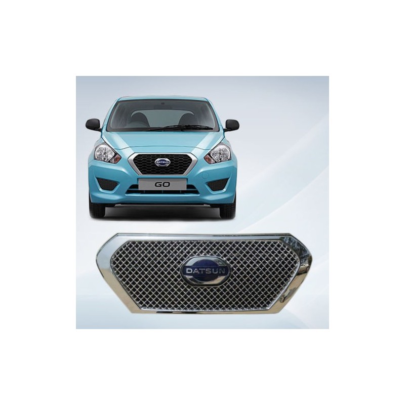 Buy Premium Glossy Datsun Go Front Chrome Grill Covers at low prices-RideoFrenzy