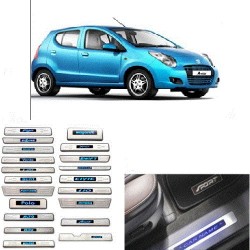 Buy Maruti A-Star Door Stainless Steel Sill Plate with blue LED at low prices-RideoFrenzy