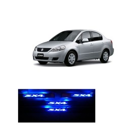 Buy Maruti SX4 Door Stainless Steel Sill Plate with blue LED at low prices-RideoFrenzy