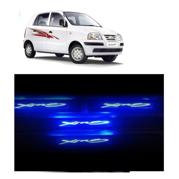 Buy Hyundai Santro Stainless Steel Sill Plate with Blue LED at low prices-RideoFrenzy