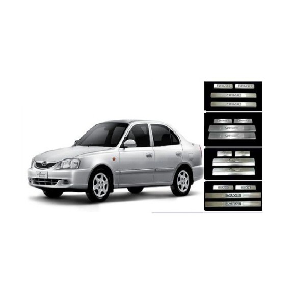 Buy Hyundai Accent Stainless Steel Door Scuff Sill Plates at low prices-RideoFrenzy