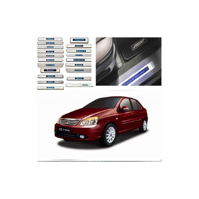 Buy Tata Indigo Door Stainless Steel Sill Plate with Blue LED online at low prices-RideoFrenzy