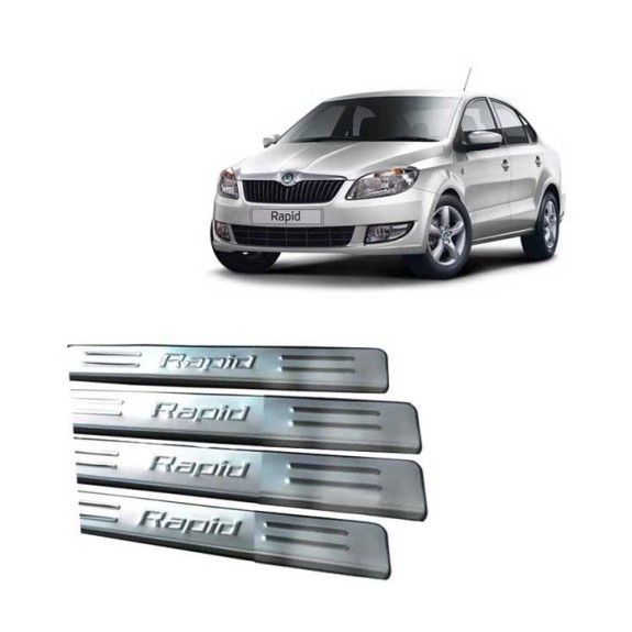 Buy Skoda Rapid Stainless Steel Door Sill Plate online at low prices-Rideofrenzy