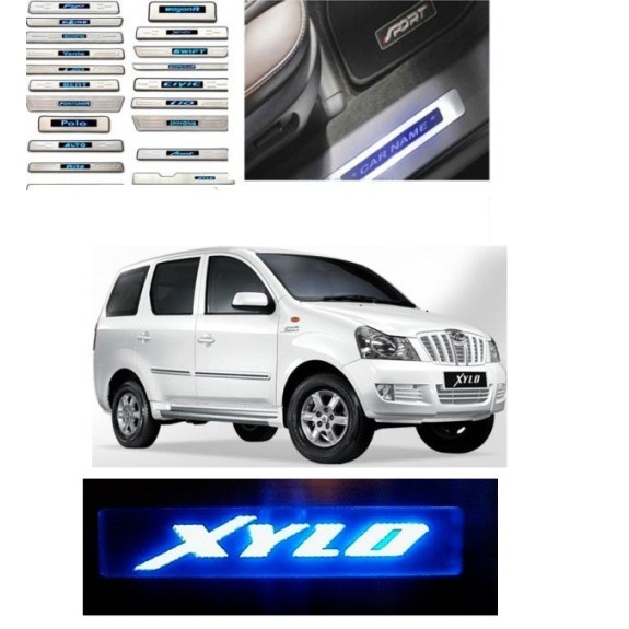 Buy Mahindra Xylo Stainless Steel Door Sill Plate with Blue LED online at low prices-Rideofrenzy
