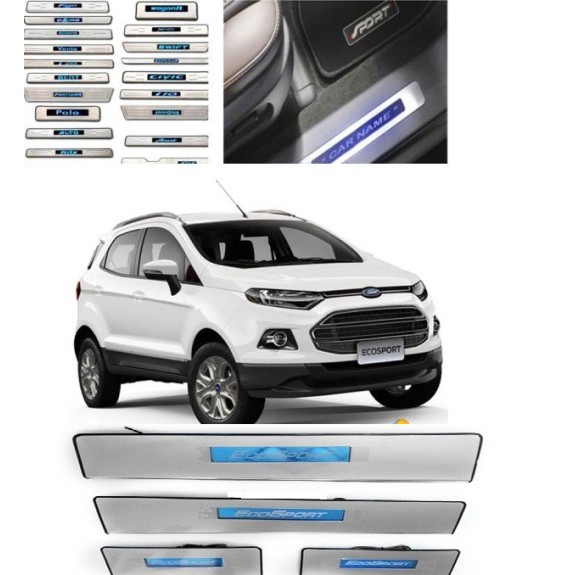 Buy Ford Ecosport Stainless Steel Sill Plate with Blue LED online at low prices-Rideofrenzy